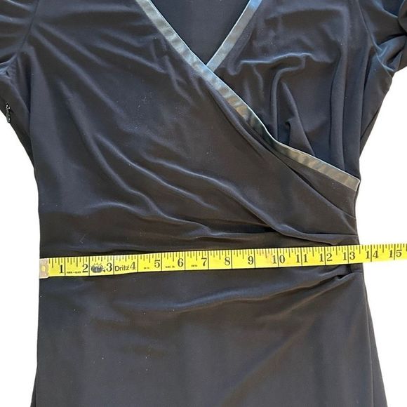 Laundry Women's Wrap Front Cold Sholder Long Sleeves Dress Black Size L - Picture 10 of 16